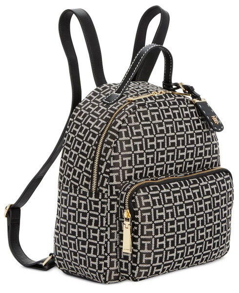 Julia Logo Jacquard Dome Backpack Black/white - 8