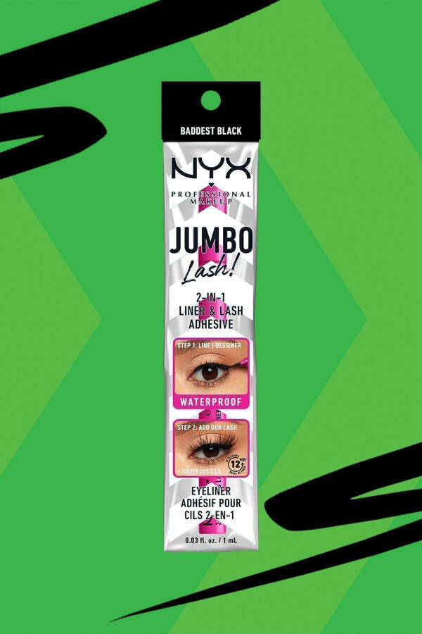 Jumbo Lash 2'si 1 Arada Eyeliner ve Kirpik Yapıştırıcı - Baddest Black - 11