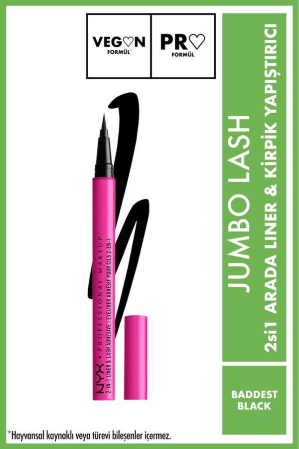 Jumbo Lash 2'si 1 Arada Eyeliner ve Kirpik Yapıştırıcı - Baddest Black - 17