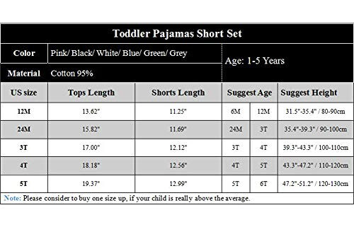 JWWN Toddler Girls Boys Short Sleeve Pajamas Set Little Kids Sleepwear 2 Piece Summer Loungewear 1-6Years - 32