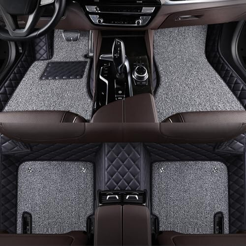 JZWSD Car Floor Mats for Chevrolet Lacetti 2005 2006 2007 2008 2009 2010 2011 Double Layer Full Coverage Carpets Floor Liners Protection Interior Accessories,Double Layer-Black-b - 1