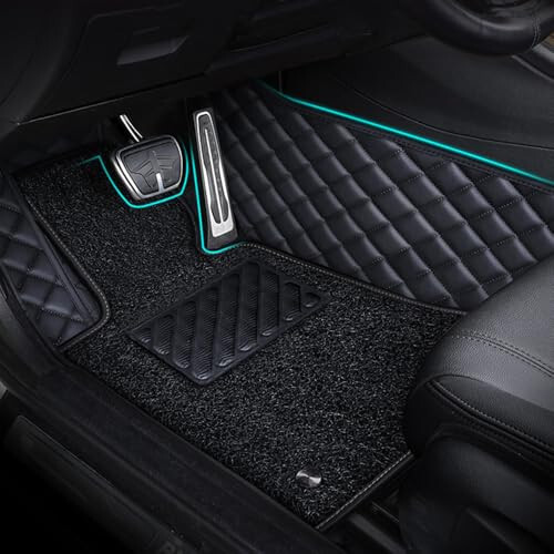 JZWSD Car Floor Mats for Chevrolet Lacetti 2005 2006 2007 2008 2009 2010 2011 Double Layer Full Coverage Carpets Floor Liners Protection Interior Accessories,Double Layer-Black-b - 3