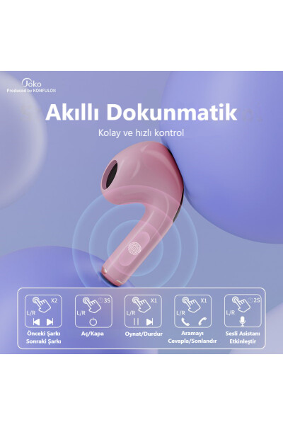 Kablosuz Bluetooth kulaklık, iOS ve Android uyumlu, ultra ses, kedi kulaklı, kutu yok. - 2