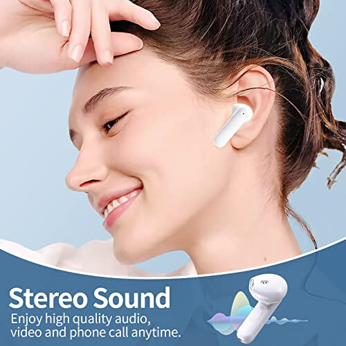 Kablosuz Bluetooth Kulaklıklar Hızlı Şarj 30 Saat Oynatma Süresi Stereo Ses Bluetooth Kulaklıklar Mikrofonlu Kulak İçi Kablosuz Kulaklıklar Dokunmatik Kontrol Kablosuz Kulaklık Müzik ve Arama İçin - 6