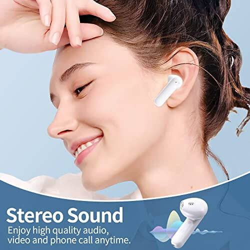 Kablosuz Bluetooth Kulaklıklar Hızlı Şarj 30 Saat Oynatma Süresi Stereo Ses Bluetooth Kulaklıklar Mikrofonlu Kulak İçi Kablosuz Kulaklıklar Dokunmatik Kontrol Kablosuz Kulaklık Müzik ve Arama İçin - 6