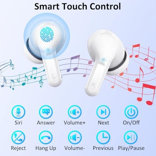 Kablosuz Kulaklık, Bluetooth Kulaklık 5.3 YENİ 40 Saat Kulaklık Bas Stereo Kulaklık Gürültü Önleyici Kulaklık 4 ENC Mikrofonlu, Kulak İçi Bluetooth Kulaklık USB-C LED Ekran IP7 Su Geçirmez Spor Android iOS İçin - 4