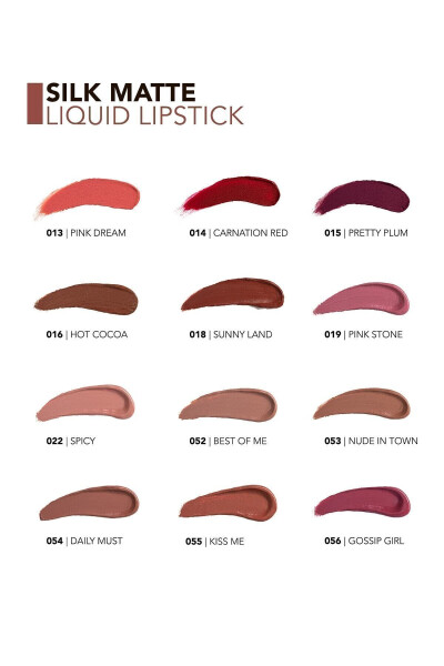 Kadife Dokulu Likit Mat Ruj - Silk Matte Liquid Lipstick - 002 FALL ROSE - 8690604397280 - 18