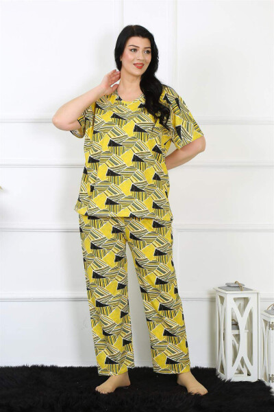 Kadın 5XL-6XL-7XL-8XL Büyük Beden Kısa Kol Pijama Takım 75007 - 8