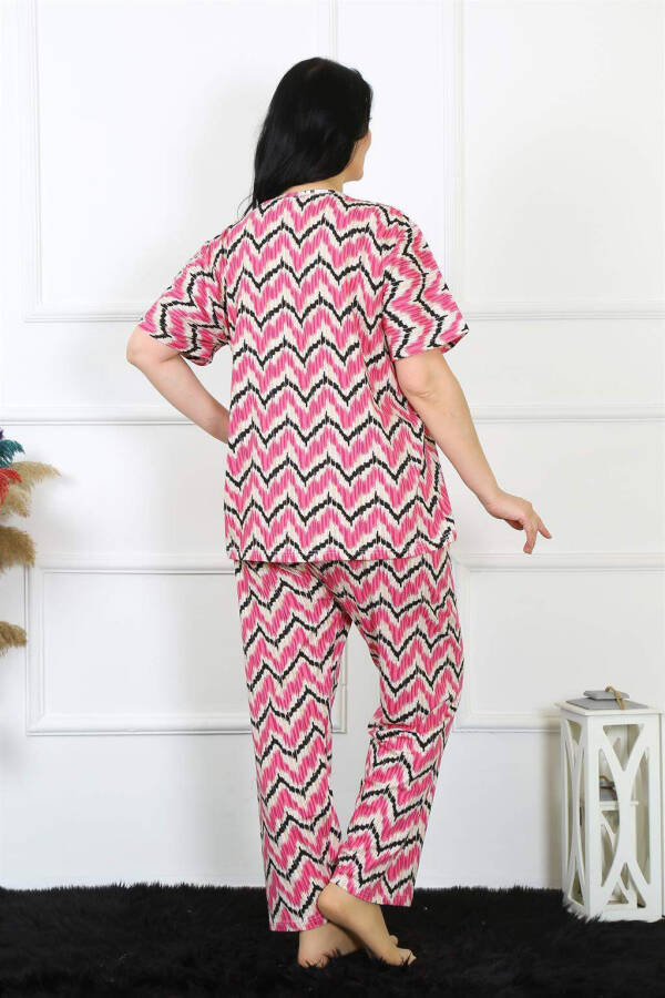 Kadın 5XL-6XL-7XL-8XL Büyük Beden Kısa Kol Pijama Takımı 75009 - 10