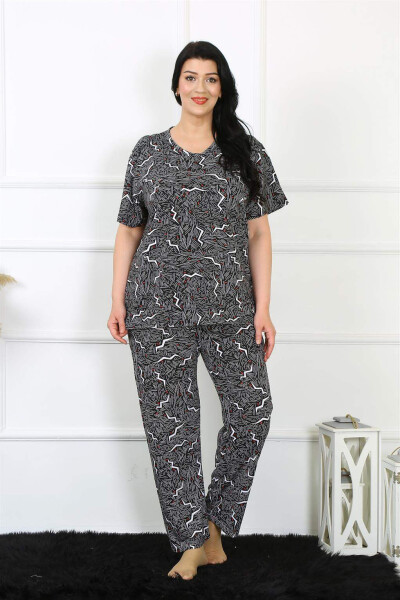 Kadın 5XL-6XL-7XL-8XL Büyük Beden Kısa Kol Pijama Takımı 75011 - 3