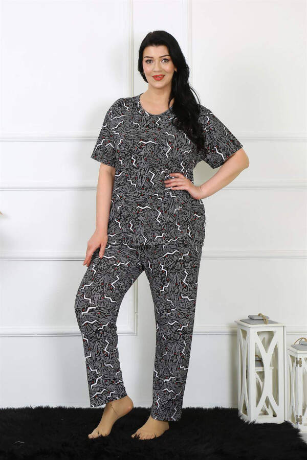 Kadın 5XL-6XL-7XL-8XL Büyük Beden Kısa Kol Pijama Takımı 75011 - 6