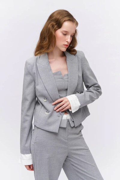 Kadın Blazer Ceket Gri 510042 - 6