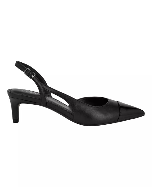 Kadın Dasta Sivri Burun Slingback Elbise Pompaları Siyah - 2