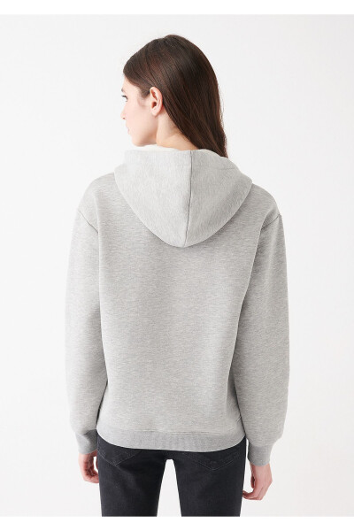 Kadın Kapüşonlu Gri Basic Sweatshirt 167299-82816 - 10