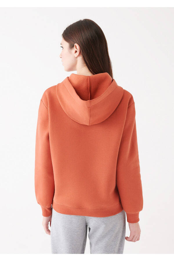 Kadın Kapüşonlu Turuncu Basic Sweatshirt 167299-70233 - 4