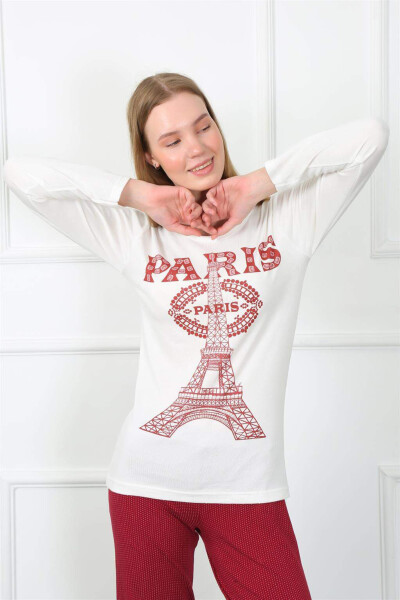 Kadın Paris Penye Uzun Kol Pijama Takımı 4139 - 6