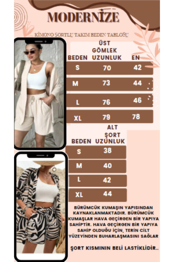 Kadın SİYAH & BEYAZ ZEBRA Düşük Omuz Kimono Şortlu Takım - 7