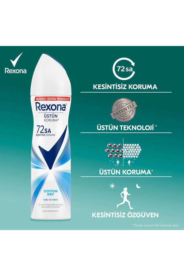 Kadın Sprey Deodorant Cotton Dry 72 Saat Kesintisiz Üstün Koruma 150 Mlx3 - 22