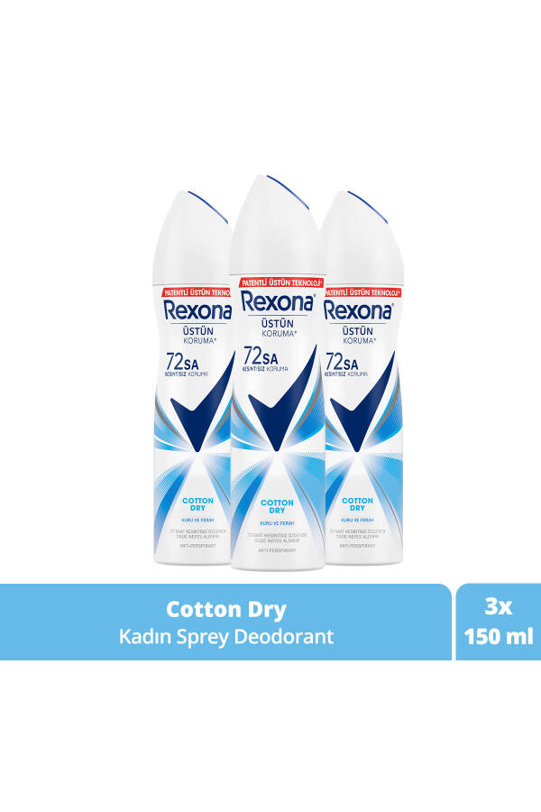 Kadın Sprey Deodorant Cotton Dry 72 Saat Kesintisiz Üstün Koruma 150 Mlx3 - 25