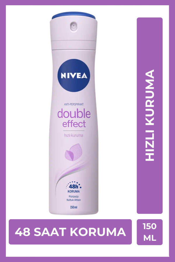 Kadın Sprey Deodorant Double Effect 150ml, Ter Kokusuna Karşı 48 Saat Koruma, Pürüzsüz Koltuk Altı - 5