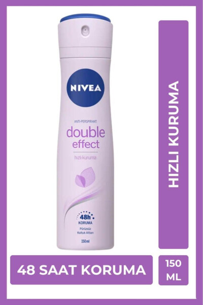 Kadın Sprey Deodorant Double Effect 150ml, Ter Kokusuna Karşı 48 Saat Koruma, Pürüzsüz Koltuk Altı - 1