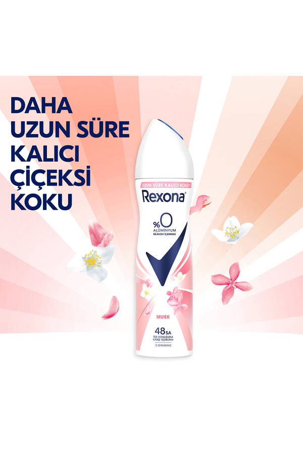 Kadın Sprey Deodorant Musk %0 Alüminyum 48 Saat Ter Kokusuna Karşı Koruma 150 Ml X3 - 10