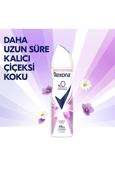 Kadın Sprey Deodorant Mystic Love %0 Alüminyum 48 Saat Ter Kokusuna Karşı Koruma 150 ml X3 - 3