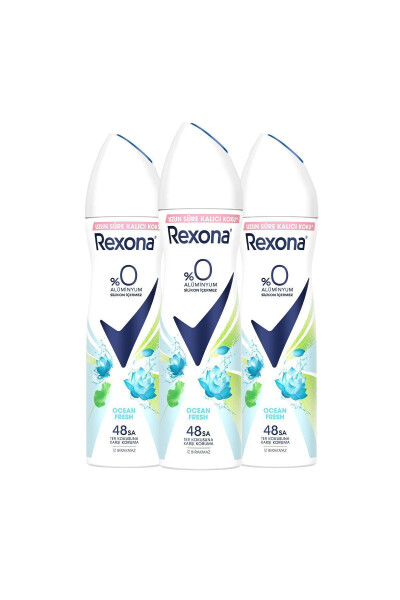 Kadın Sprey Deodorant Ocean Fresh %0 Alüminyum 48 Saat Ter Kokusuna Karşı Koruma 150 Ml X3 - 2