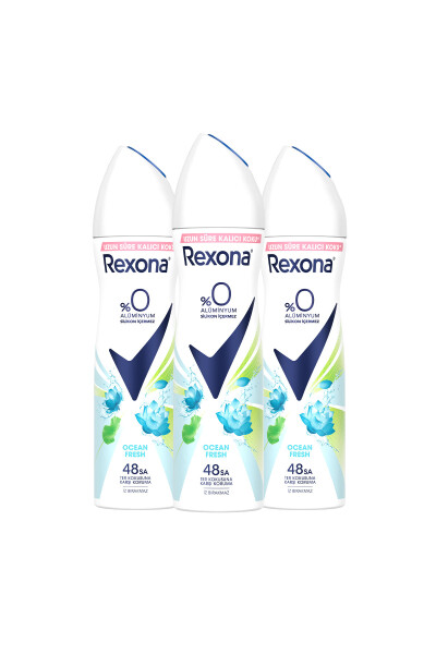 Kadın Sprey Deodorant Ocean Fresh %0 Alüminyum 48 Saat Ter Kokusuna Karşı Koruma 150 Ml X3 - 9