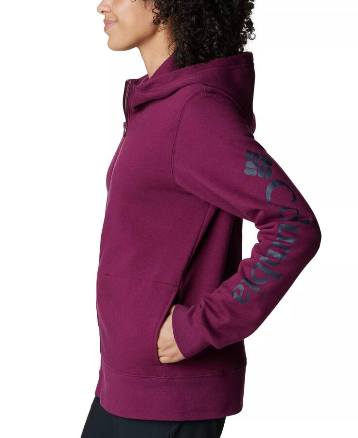 Kadın Trek II Grafik Tam Fermuarlı Kapüşonlu Sweatshirt, Marionberry - 5