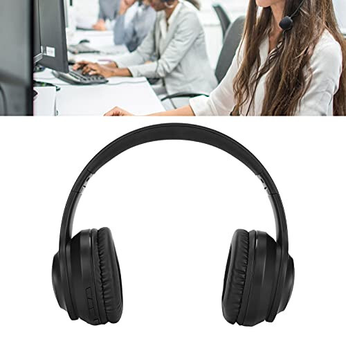 Kafuty-1 Wireless Bluetooth Headphones Over-Ear,Foldable Wireless Headset with Built-in Mic,30 Hours Playtime,Noise Canceling,AUX Audio Interface,for PC/Phone - 4