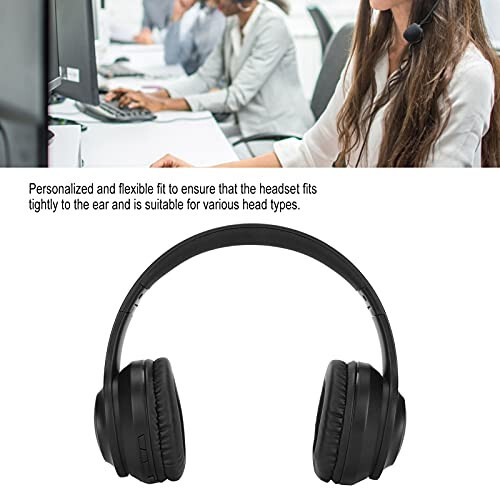 Kafuty-1 Wireless Bluetooth Headphones Over-Ear,Foldable Wireless Headset with Built-in Mic,30 Hours Playtime,Noise Canceling,AUX Audio Interface,for PC/Phone - 5