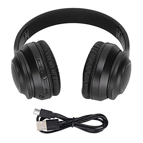 Kafuty-1 Wireless Bluetooth Headphones Over-Ear,Foldable Wireless Headset with Built-in Mic,30 Hours Playtime,Noise Canceling,AUX Audio Interface,for PC/Phone - 7