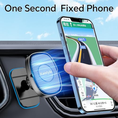 Kaistyle Magnetic Phone Holder for Car【Dash +Vent】 iPhone Magnetic car Mount for Cell Phone【Super Magnets】 Phone Holders for Your Car Magnetic Phone Mount Holder for All Smartphones & Tablet - 3