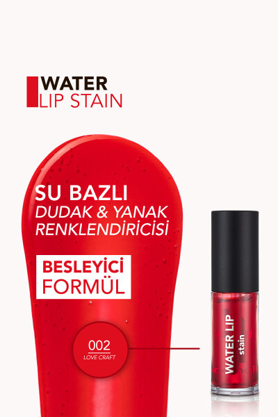 Kalıcı Mat Dudak Tint'i (Kırmızı) - Water Lip Stain - 002 Love Craft - 8682536042178 - 37