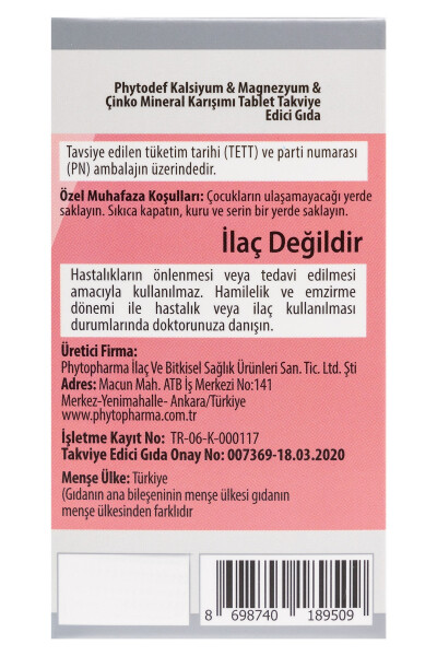 Kalsiyum Magnezyum Çinko - 60 Tablet (CALCİUM MAGNESİUM ZİNC) - 9