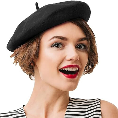 Kangaroo Vintage Classy French Hats - Stylish Wool for Adults for Cosplay and Costume Party - Beret for Men and Women - 2