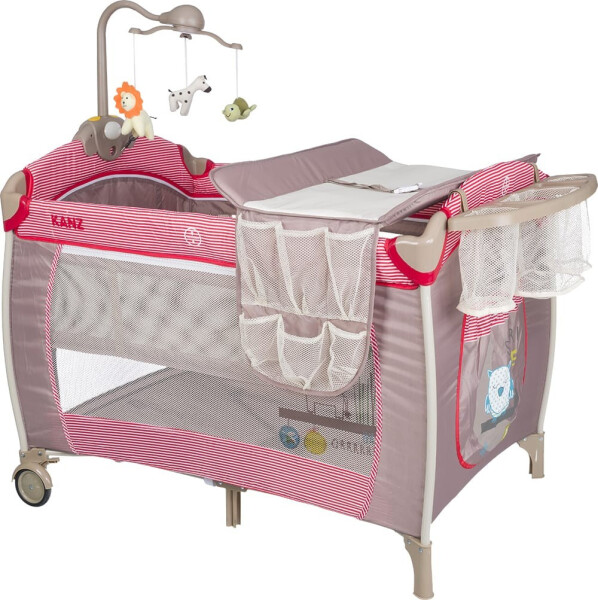 Kanz Hamburg 70x110cm Rotating Playpen Travel Cot - Red - 13