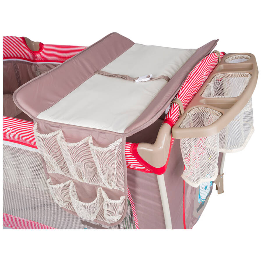 Kanz Hamburg 70x110cm Rotating Playpen Travel Cot - Red - 14