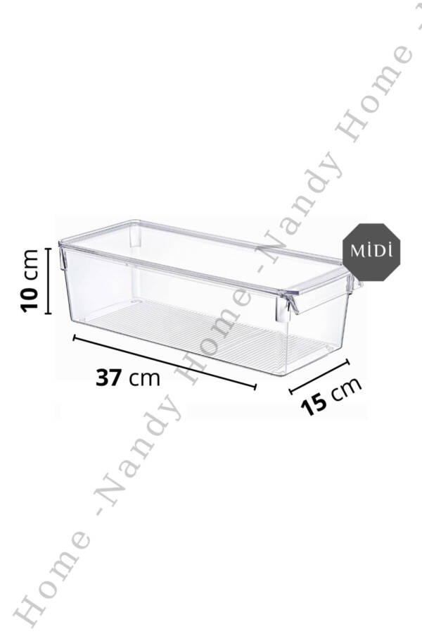 Kapaklı Midi Tall Clear Buzdolabı & Dolap Içi Düzenleyici Organizer 3 Adet - 4