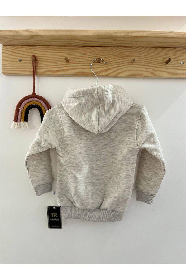 Kapüşonlu Cepli Basic Sweatshirt (Gri) - 3