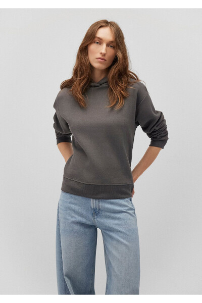 Kapüşonlu Gri Sweatshirt 1S10191-86560 - 14