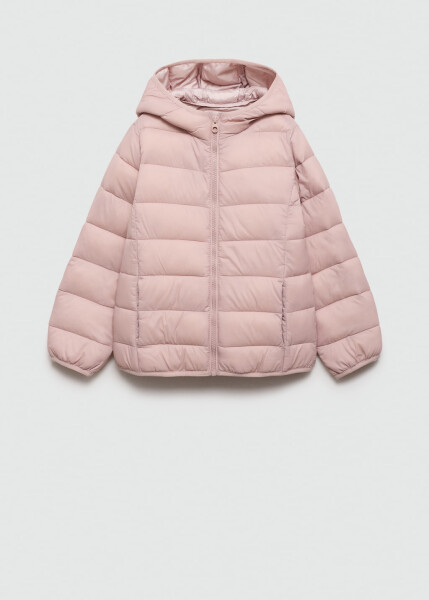 Kapüşonlu, kapitone anorak - Uçuk Pembe - 5