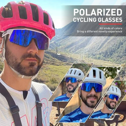 KAPVOE Polarized Cycling Glasses With 1 Lens Or 4 Interchangeable Lens Tr90 Frame For Men Women Sports Sunglasses Bike - 7