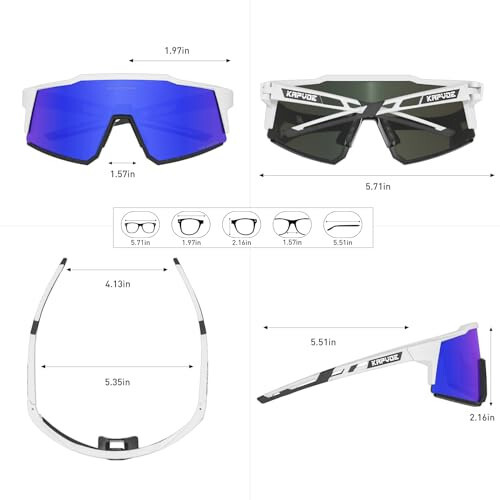 KAPVOE Polarized Cycling Glasses With 1 Lens Or 4 Interchangeable Lens Tr90 Frame For Men Women Sports Sunglasses Bike - 11