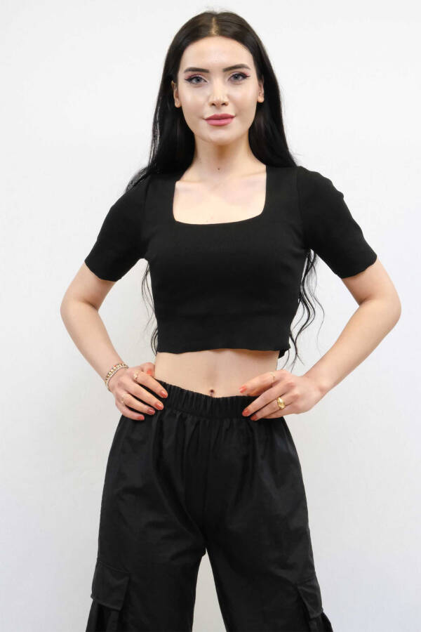 Kare Yaka Triko Crop Black - 2