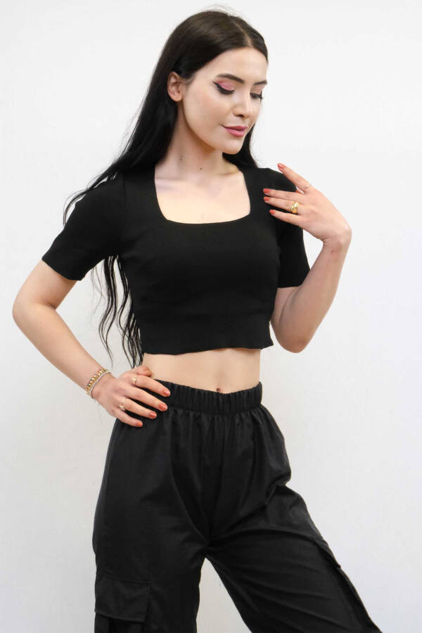 Kare Yaka Triko Crop Black - 3