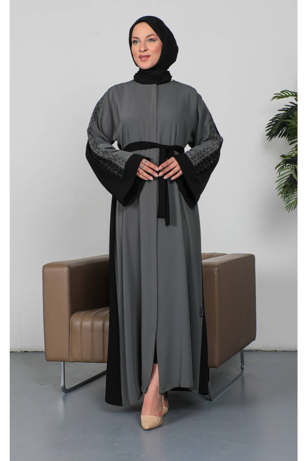 Kashta tikilgan Cupra mato Abaya - 9