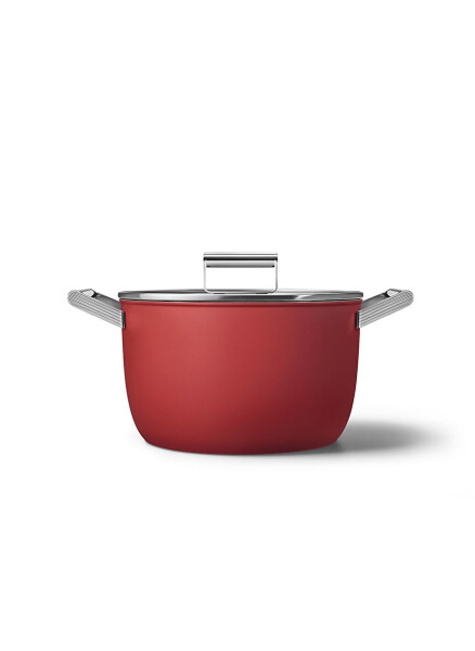 Кастрюля SMEG Cookware 50'S CKFC2611RDM стиль красный 26 см 7,7 л - 2