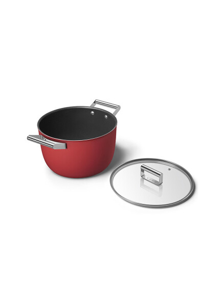 Кастрюля SMEG Cookware 50'S CKFC2611RDM стиль красный 26 см 7,7 л - 11